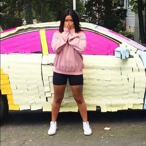 Honey Punch - Pink Off-shoulder Sweatshirt